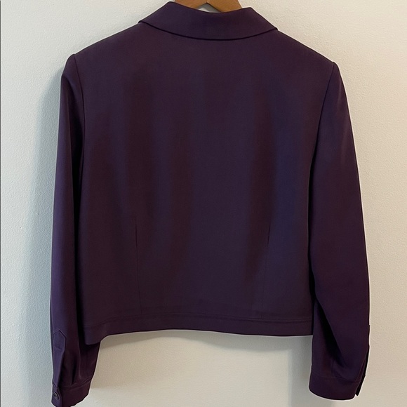 Talbots Jacket Blazer Silk Purple Lined Collared Button Down Silk Vintage 12 - Picture 8 of 13